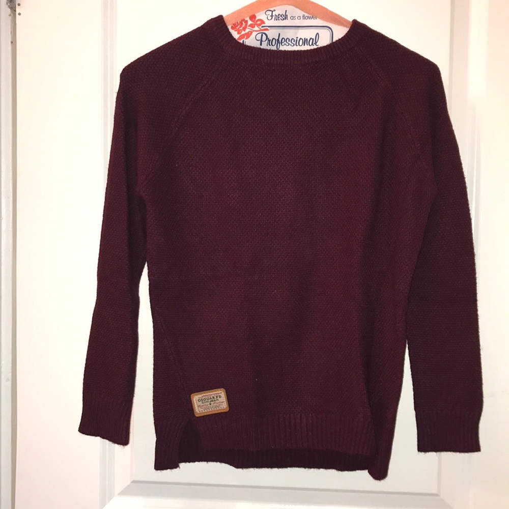 Burgundy sweater shirt